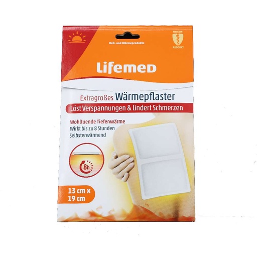 [12995] Lifemed Extragroßes Wärmepflaster 19 cm x 13 cm weiss