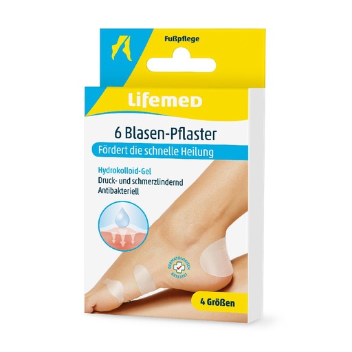 [3597] Lifemed Blasen-Pflaster transparent 4 Größen, 6er.