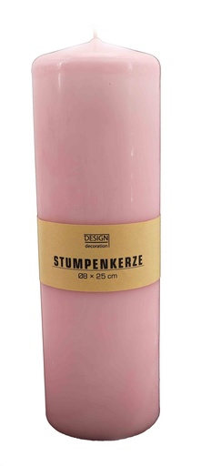 [14021] Stumpenkerze XL Ø 8x25 cm rosa