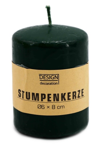 [14031] Stumpenkerze Ø 6 x 8 cm dunkelgrün