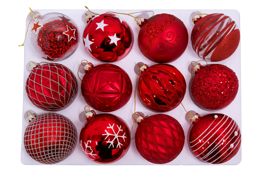 [8387] Weihnachtskugeln Glas "Deluxe" Ø 8cm |1 Stück | Sortiment M | Handegemacht
