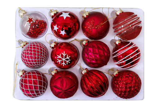 [8422] Weihnachtskugeln Glas "Deluxe" Ø 6cm |1 Stück | Sortiment M | Handegemacht