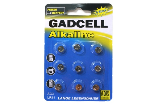 [8321] Knopfzelle Alkaline AG3 LR41 9er 