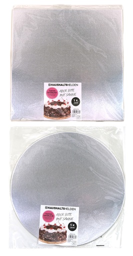 [14807] Servierplatte für Kuchen etc., rund & eckig sortiert silber 