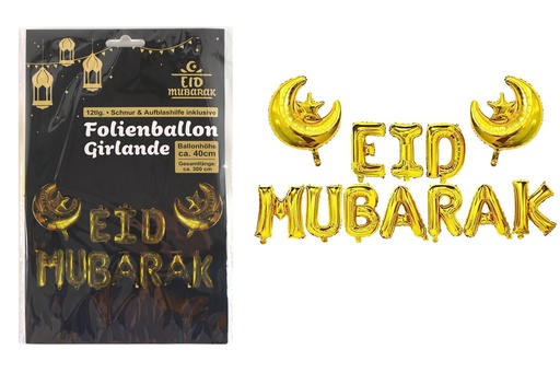 [14500] Folienballon "Ramadan" Girlande, gold, 40cm,