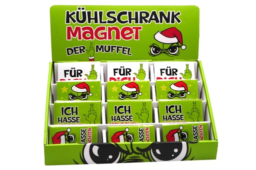 Kühlschrankmagnet Festtags-Muffel 9 × 6,5 cm | Lustige Anti-Weihnachten Deko mit Sprüchen – Geschenkidee