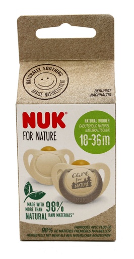 [14168] Schnuller 2er Pack for Nature - Kautschuk 18-36 M Creme