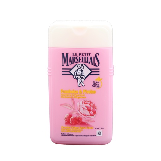 [12615] Le Petit Marseillais Duschgel 250ml Cremedusche Himbeere & Pfingstrose