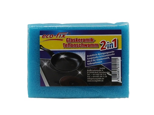 [3457] eco-fix Glaskeramik Teflon Schwamm 10x8x5 cm