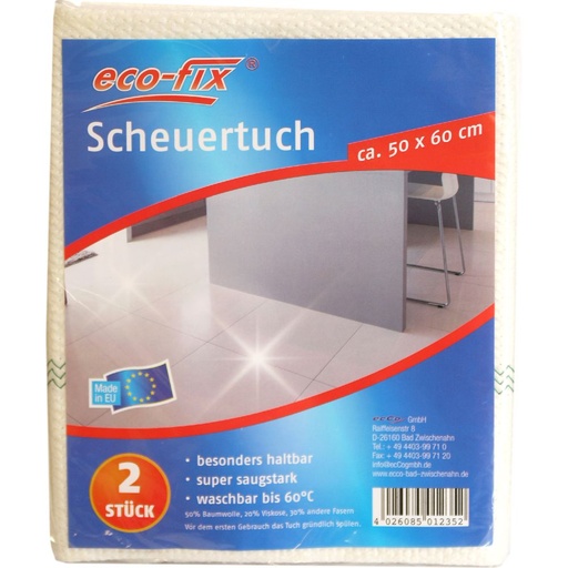 [3489] eco-fix Scheuertuch Bodentücher 2er Pack 50x60 cm