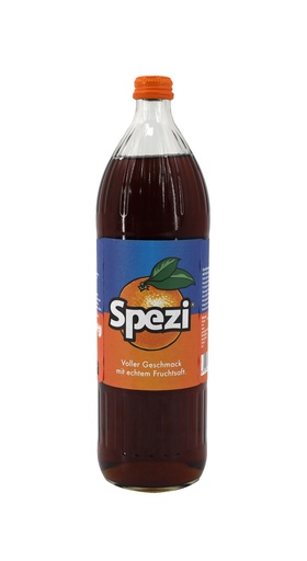 [P0000071] Spezi Erfrischungsgetränk Orangen-Cola-Limonade 1Liter Glasflasche