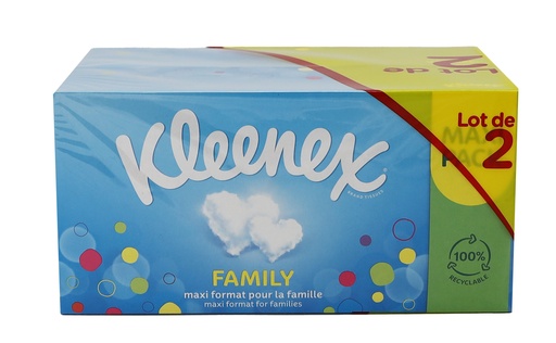 [P0000159] Kleenex Tücher Family Duo 2x128Blatt