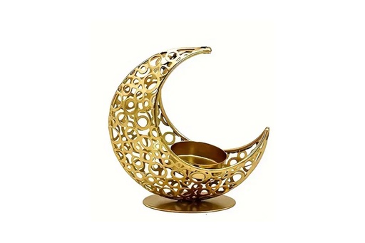 [P0000281] Kerzenhalter Ramadan "Mond", gold, 10x10x7cm