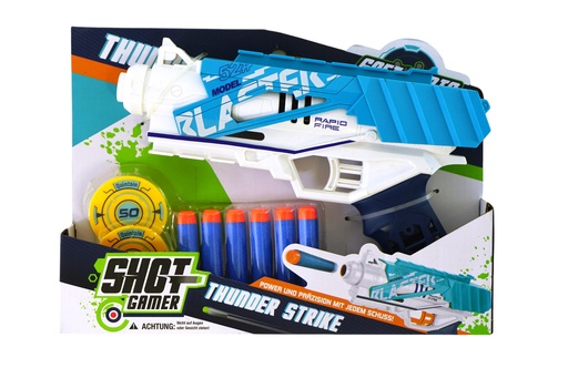 [P0001080] Spielzeug Pistole "Shot Gamer", mit Zielscheibe, 6 Schuss