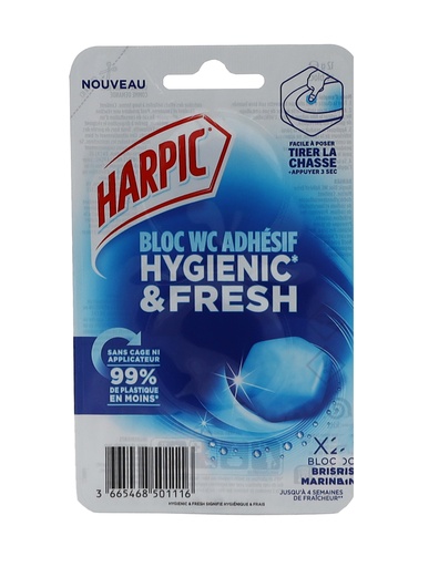[P0001100] Harpic Hygiene und frischer selbstklebender Toilettenblock Marine 2x12g
