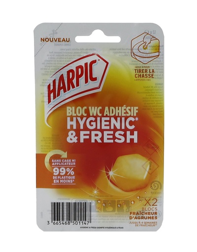[P0001101] Harpic Hygiene und frischer selbstklebender Toilettenblock Frische 2x12g