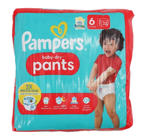 [P0001291] Pampers Baby Dry Pants 32Stück Size 6 (14-19kg)