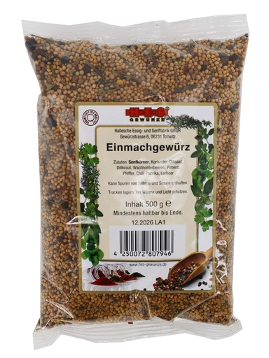 [P0001498] HES Einmachgewürz 500g BT