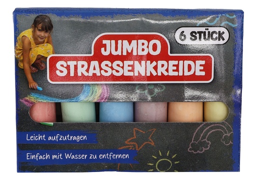 [P0001597] Straßenkreide Jumbo 10cm Ø 2,4cm, 6er