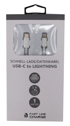 [P0001615] Lade-/Datenkabel für iPhone PREMIUM, USB-C auf Lightning, 1m, weiß