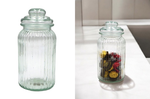 [P0001632] Bonbonglas geriffelt, 15cm x Ø 11cm, 500ml