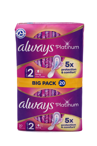 [P0001692] Always Platinum Damenbinden 20Stück Size 2 Long Wings
