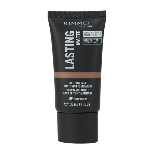 [P0001734] Rimmel Foundation 30ml Tube Lasting Matte 504 Deep Mocha