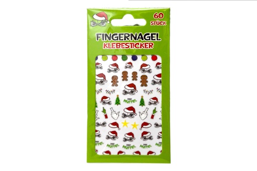 [P0002045] Fingernagel Klebesticker Festtags-Muffel | 60 Stück | Anti-Weihnachten Nail-Art Sticker | Lustige Nagelaufkleber für Weihnachtsmuffel & Beauty-Fans