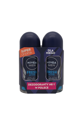 [P0002517] Nivea Deo Roll-On 2x50ml Fresh Active Antiperspirant