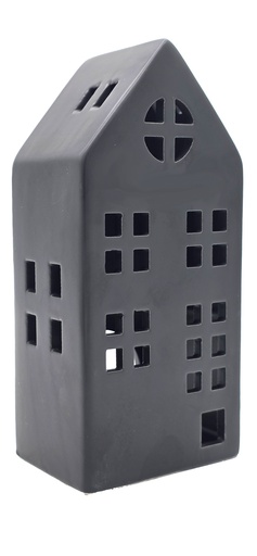 [P0002586] Weihnachts Dekohaus aus Dolomit für Teelicht, H x 20 cm, schwarz