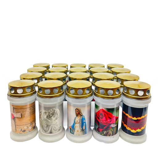 [P0002771] Grabkerze | Erstklassige Qualität | Grabkerze T2 mit Motive 130mm | 1 Stück