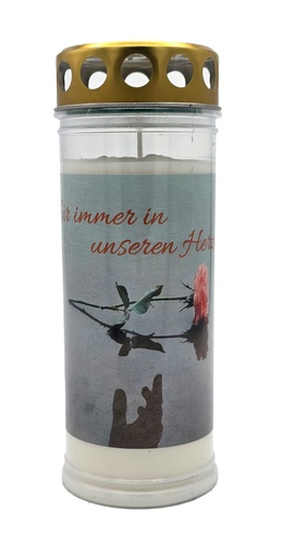 [P0002776] Grabkerze | Erstklassige Qualität | 20cm x 7cm mit Motiv | Rose Hand