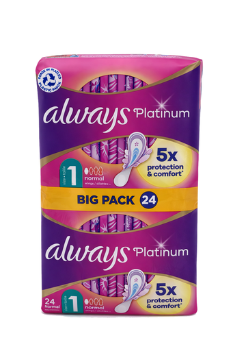 [P0003305] Always Platinum Binden 24 Stück Größe 1 Extra mit Flügel
