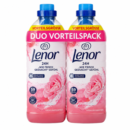Lenor Weichspüler Frühlingsgarten im Doppelpack mit 2 × 1,239 l für insgesamt bis zu 118 Waschgänge