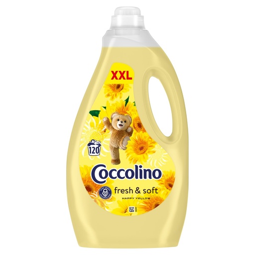 Coccolino Weichspüler Fröhliches Gelb XXL-Pack für 120 Waschgänge mit sonnigem blumigem Duft
