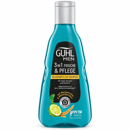 Guhl Men 3-in-1 Frische & Pflege Shampoo und Duschgel in der 250-ml-Flasche