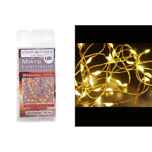 [11240] Lichterkette Basics LED Mikro Gold u. Kupfer Draht, 20er 