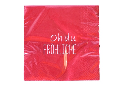 [11335] Servietten Weihnachten "Oh du Fröhliche" 33x33cm, ¼ Falz, 3-lagig, 20er Pack 