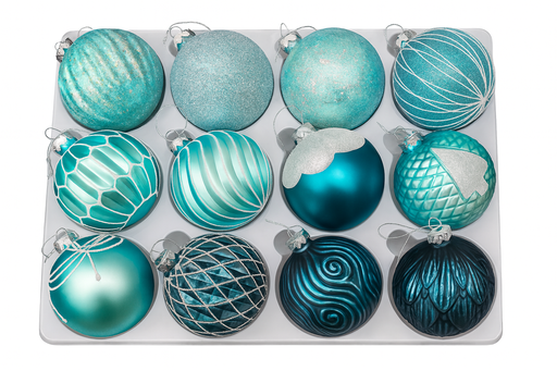 [11477] Weihnachtskugeln Glas "Deluxe" Ø 8cm |1 Stück | Sortiment R | Handegemacht