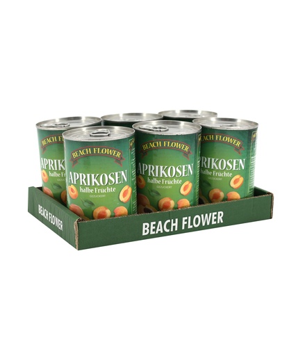 [15403] Beach Flower Aprikosen halbe Früchte 6x420g MHD 31.12.2024