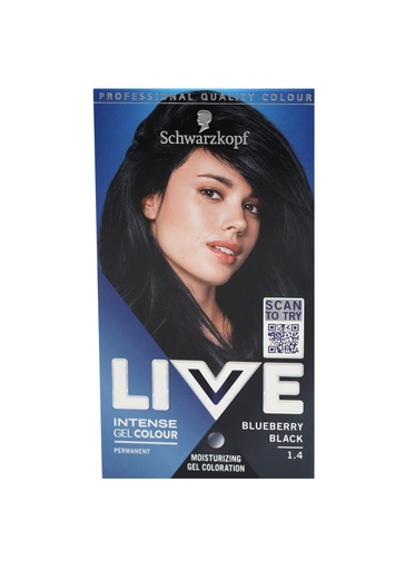 [16294] Schwarzkopf Live IntenseColour Haarfarbe 1.4 Blueberry Black