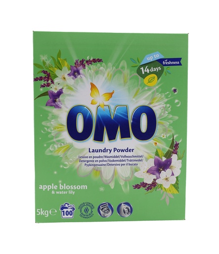 [14938] Omo Waschpulver 5kg Apfelblüte & WasserLilie 100WL