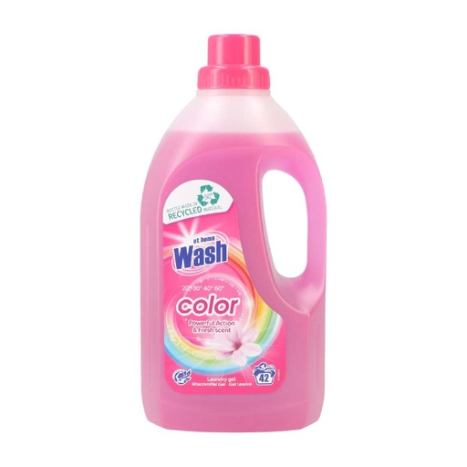 [12568] At Home Wash Flüssigwaschmittel GEL! 1.5ltr Color 42WL